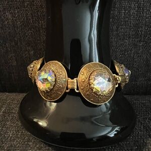 Vintage Vendome bracelet headlight rivoli Hollywood glam